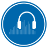 Icon featuring headphones and an EQ audio graph