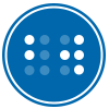 Icon featuring simulated braille dots