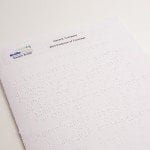 Image showing a Braille Statement sample with Magazine Fold (saddle stitch) by Braille Works