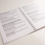 Image showing a sample Large Print Restaurant Menu with GBC comb binding by Braille Works