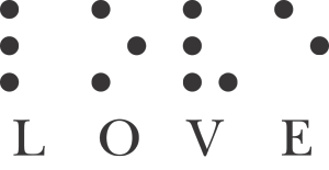 Image of the word "Love" in Braille