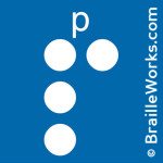 Image showing the Braille character for the letter P. Created and owned by Braille Works