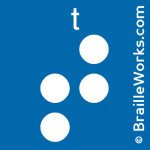 Image showing the Braille character for the letter T. Created and owned by Braille Works