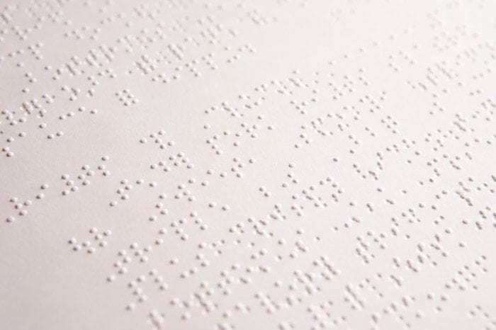 Image showing a close-up view of a Braille document by Braille Works