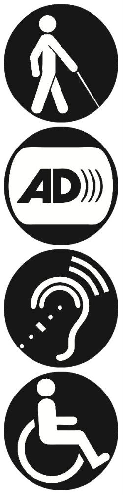 Image showing four circular "disability-related" icons.