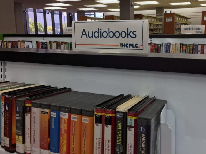 The audiobooks section of a library