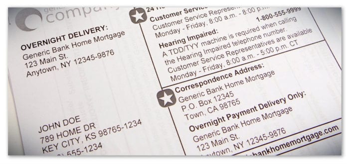 Sample of an accessible large print mortgage statement