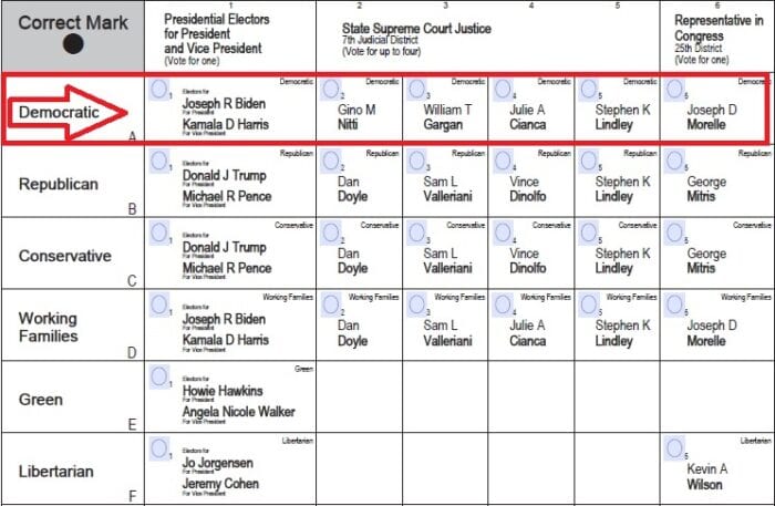 A ballot before it's remediated to an accessible ballot.
