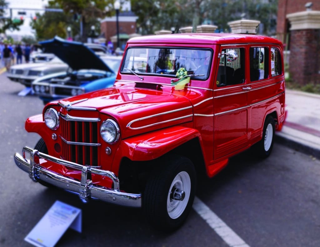 Red 1961 Willys Utility Wagon